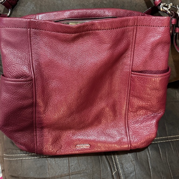 Coach Merlot Pebble Leather Zip Top Park Hobo Shoulder Bag - Picture 6 of 7